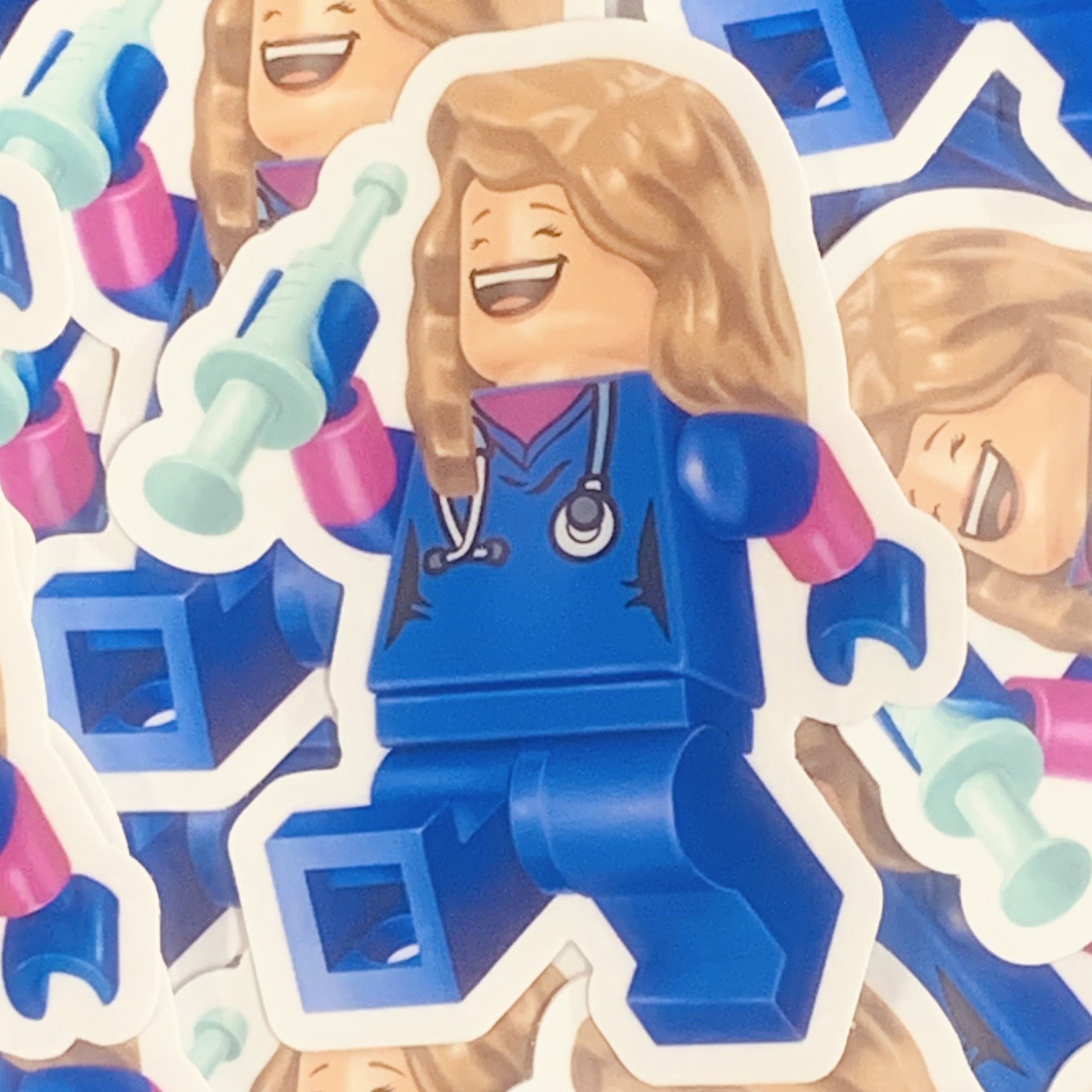 Jen Smart, RN Minifig (medium blue) with *Free Sticker*