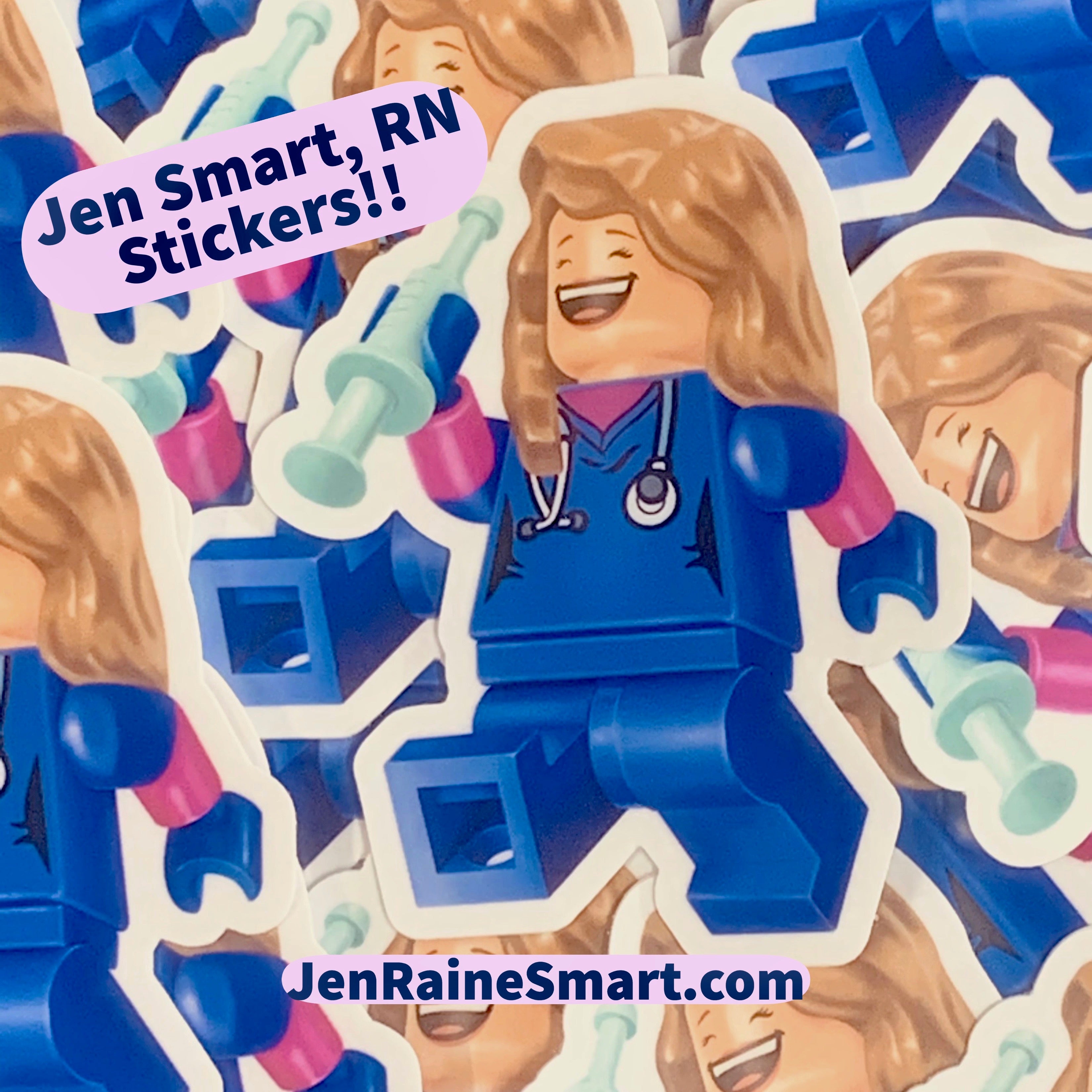 Jen Smart, RN Minifig Sticker *Free Shipping!*